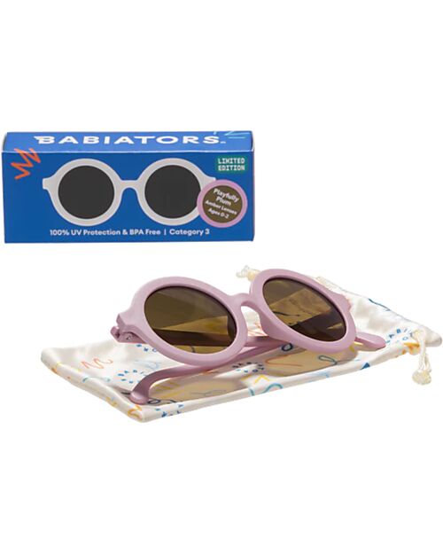Babiators Original Round Sunglasses - Playfully Plum - 100% UVA and UVB Protection Sunglasses