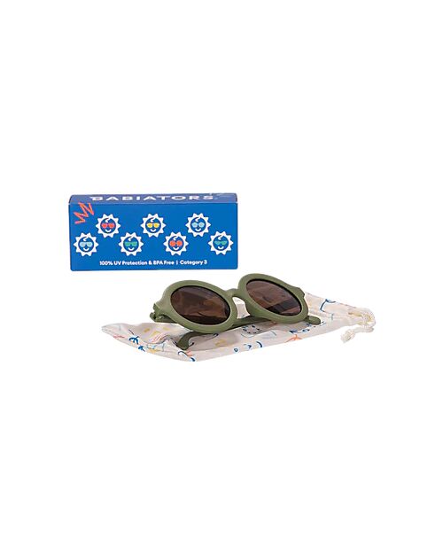 Babiators Round  Sunglassess - Wild Moss with Smoke Lenses - 100% UV Protection Sunglasses