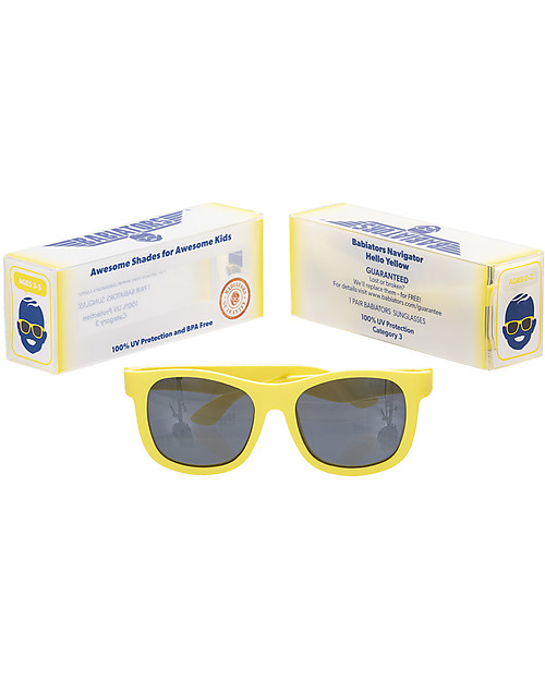 Babiators Sunglasses Original Navigartors, Hello Yellow - 100% UV Protection - 1 Years Lost & Found Guarantee Sunglasses