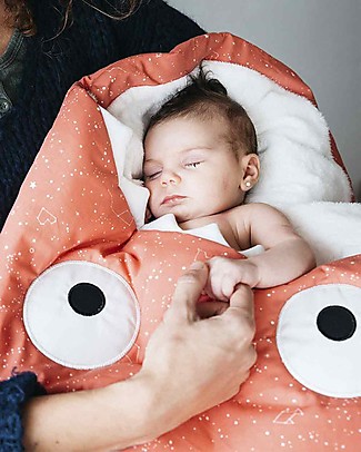 Baby Bites Constellations Baby Sleeping Bag - Coral - Mid Season Padding - Organic Cotton Warm Sleeping Bags