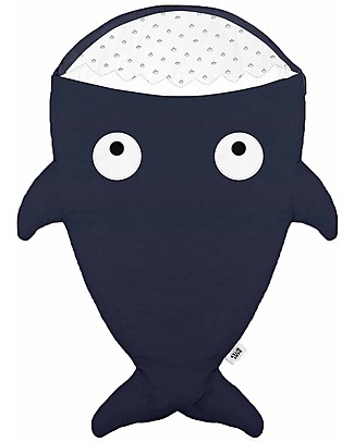 Baby Bites Shark Footmuff for Babies - Blue Navy - Organic Cotton Warm Sleeping Bags