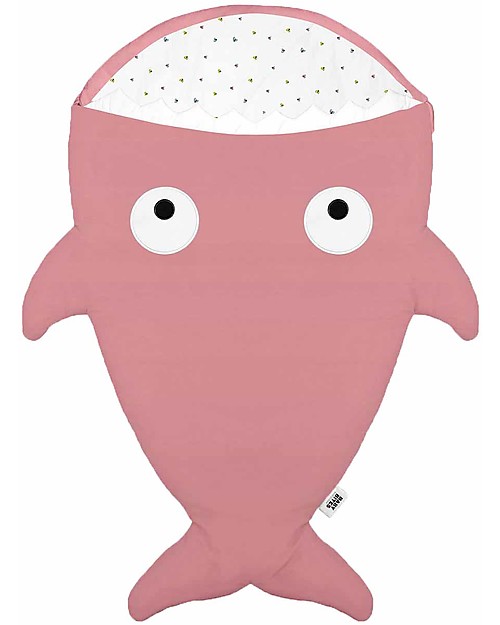 Baby Bites Shark Footmuff for Babies Pink Organic Cotton TOG 2.5 unisex bambini