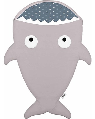 Baby Bites Shark Footmuff for Babies - Stone - Organic Cotton Warm Sleeping Bags