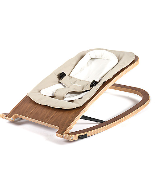 Baby Home Wave Wooden Rocker Walnut Sand Foldable Light unisex bambini