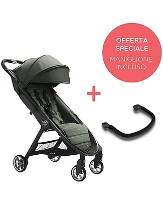 Baby Jogger City Tour2 Stroller - Everett Green - with Stroller Safety Handle - Lightweight, to Move Easily! Lights Strollers