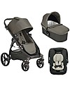 Baby Jogger Travel System Trio City Premier Deluxe, Taupe - City Premier + Deluxe Carry Cot + Handrail + Citi GO + Adapters Trio and Duo Strollers