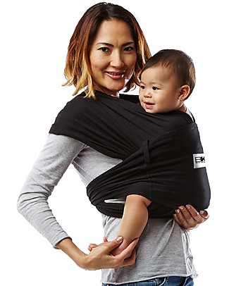 Baby K'tan Ergonomic Baby Carrier 5 in 1, Black - 100% cotton - Easy to wear, slips on like a t-shirt! Baby Slings