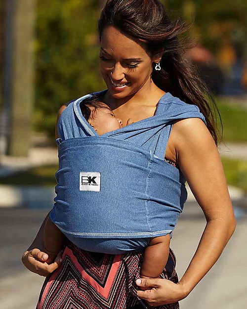 Baby K'tan Ergonomic Baby Carrier 5 in 1, Denim - 100% cotton - Easy to wear, slips on like a t-shirt! Baby Slings