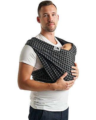 Baby K'tan Ergonomic Baby Carrier 5 in 1, Houndstooth - 100% cotton - Easy to wear, slips on like a t-shirt! Baby Slings