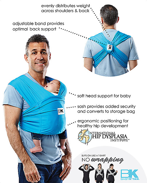 Baby K'tan OUTLET Ergonomic Baby Carrier  5 in 1 Breeze Breathable, Charcoal - 100% cotton - Easy to wear, slips on like a t-shirt! - Size XS - Showroom Sample Baby Slings