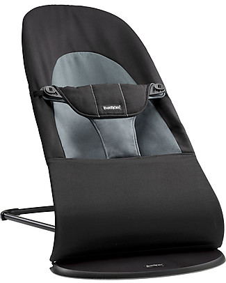 BabyBjörn Bouncer Balance Soft, Black + Dark Grey - Up to 2 years, 100% cotton! Bouncers