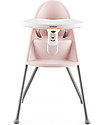 BabyBjörn Collapsible High Chair, Powder Pink/Grey - Safety Lock and Detachable Tray High Chairs