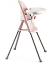 BabyBjörn Collapsible High Chair, Powder Pink/Grey - Safety Lock and Detachable Tray High Chairs