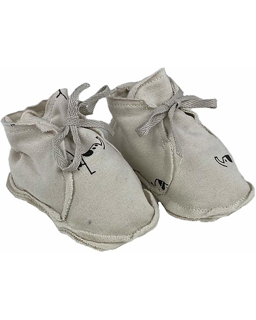 BabyClic Baby Booties - Elephants - Elasticated Organic Cotton Shoes