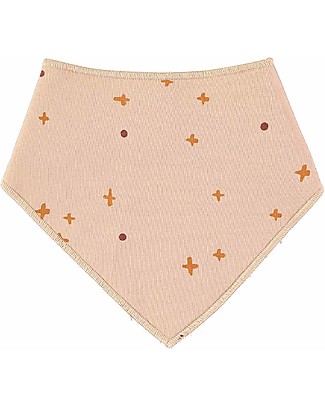 BabyClic Bandana Bibs pack of 2 - Crossdots Nude - Cotton Terry Bandana Bibs