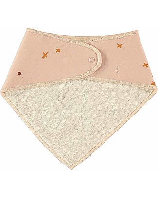BabyClic Bandana Bibs pack of 2 - Crossdots Nude - Cotton Terry Bandana Bibs