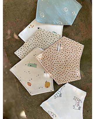 BabyClic Bandana Bibs Pack of 2 - Shapes - Cotton Terry and Jersey Bandana Bibs