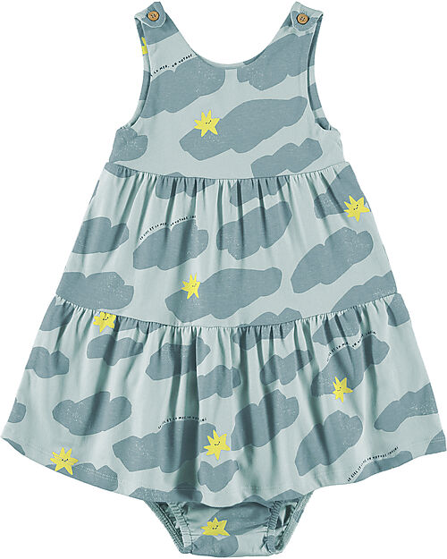 BabyClic Dress- 100% Organic Cotton Jersey-Ciel Agua Dresses_