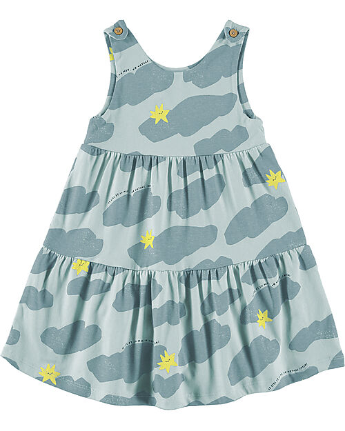 BabyClic Dress- 100% Organic Cotton Jersey-Ciel Agua Dresses_