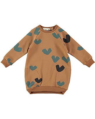 BabyClic Fleece Dress - Big Hearts - Elasticated Organic Cotton Dresses_