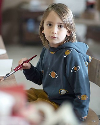 BabyClic Hooded Sweatshirt with Ribbed Edges - Infinite Ways - Elasticated Organic Cotton Sweatshirts