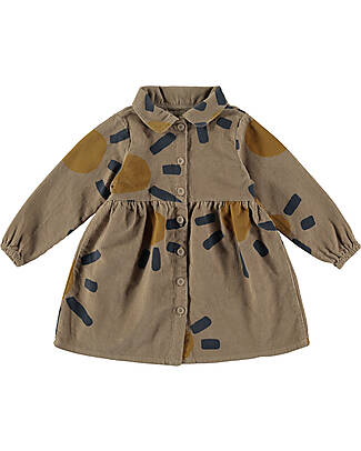 BabyClic Long Sleeves Ribbed Dress - Big Sun - 100% Organic Cotton Velvet Dresses_