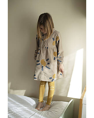 BabyClic Long Sleeves Ribbed Dress - Big Sun - 100% Organic Cotton Velvet Dresses_