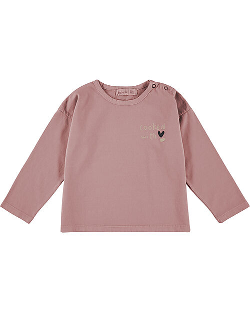 BabyClic Long Sleeves Shirt - Pink - Cooked with Love - Organic Cotton Long Sleeves Tops