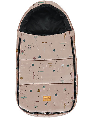 BabyClic Oslo Sleeping Bag for Pram and Car Seat 0+ - Park - Black/Pink Footmuffs