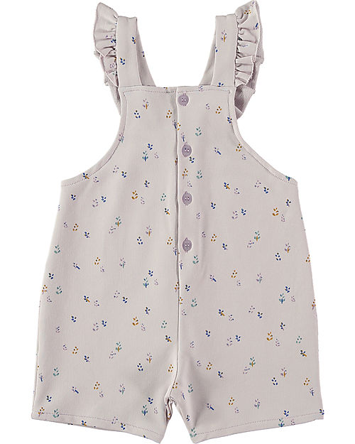 BabyClic Overalls with Ruffles - Lavender - Organic Cotton Dungarees