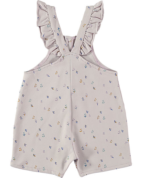 BabyClic Overalls with Ruffles - Lavender - Organic Cotton Dungarees