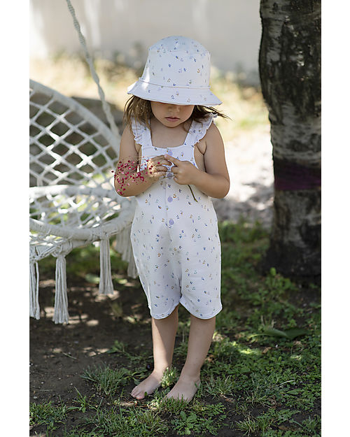 BabyClic Overalls with Ruffles - Lavender - Organic Cotton Dungarees
