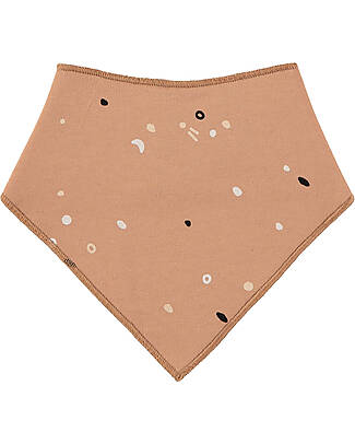 BabyClic Pack of 2 Bandana Bibs - Cosmos Almond - Sponge and Organic Cotton Jersey Bandana Bibs