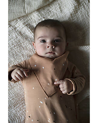 BabyClic Pack of 2 Bandana Bibs - Cosmos Almond - Sponge and Organic Cotton Jersey Bandana Bibs
