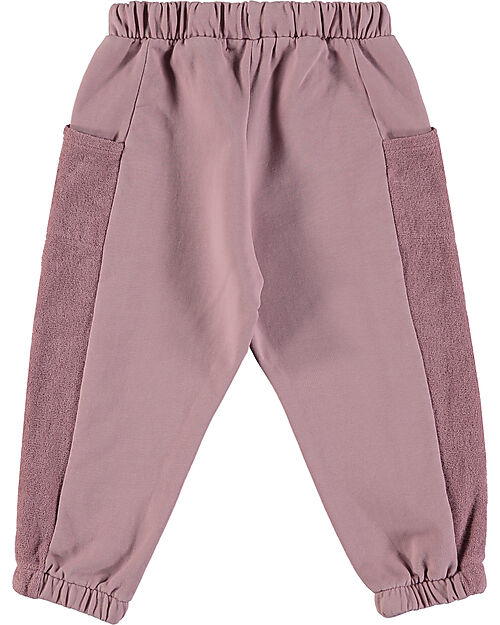 BabyClic Pants Leo - With Elasticated Waistband - Grape - Cotton Trousers