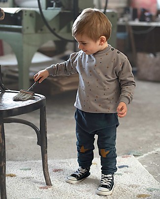 BabyClic Pants with Elasticated Edges - Cross Night Blue - Organic Cotton Trousers