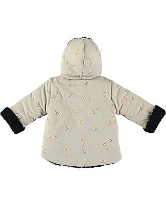 BabyClic Quilted Jacket - Happy Penguins - Off White Down Jacket