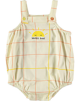 BabyClic Romper - Grid - 100% Organic Cotton Jersey Short Rompers