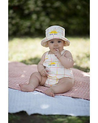 BabyClic Romper - Grid - 100% Organic Cotton Jersey Short Rompers