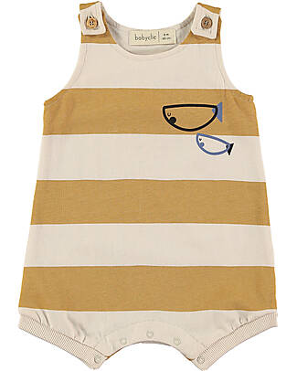 BabyClic Romper - Organic Cotton Jersey - Yellow Stripes Short Rompers