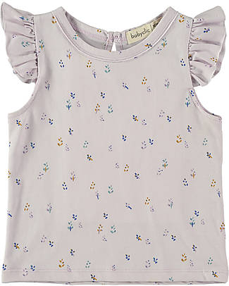BabyClic Ruffle Sleeve Top - Lavender - 100% Organic Cotton Jersey T-shirts