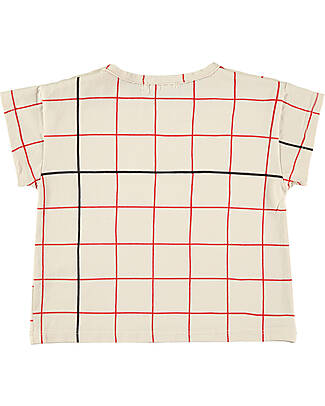 BabyClic Short Sleeved T-Shirt - Grid Red - Organic Cotton Jersey T-shirts