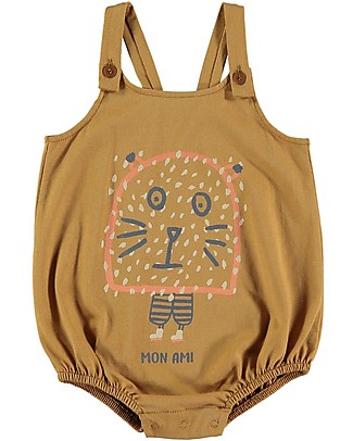 BabyClic Sleeveless Romper - Mon Ami - Curry - 100% Organic Cotton Flamé Jersey Babygrows