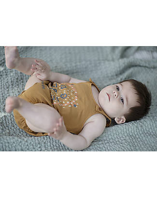 BabyClic Sleeveless Romper - Mon Ami - Curry - 100% Organic Cotton Flamé Jersey Babygrows