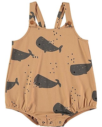 BabyClic Sleeveless Romper - Whale - 100% Organic Cotton Jersey Babygrows