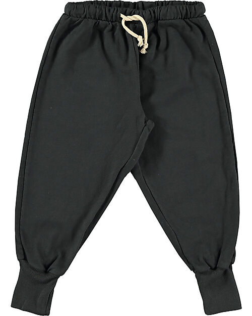 BabyClic Swatpants - 100% Organic Cotton Flamé Pelouche - Elasticated Waistband - Anthracite Trousers