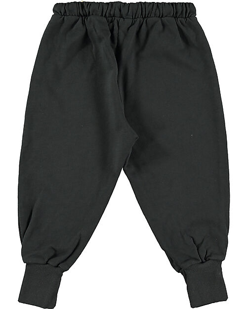 BabyClic Swatpants - 100% Organic Cotton Flamé Pelouche - Elasticated Waistband - Anthracite Trousers