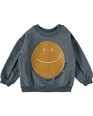 BabyClic Sweatshirt Long Sleeves - Say Cheese - Storm Blue - Organic Cotton Sweatshirts