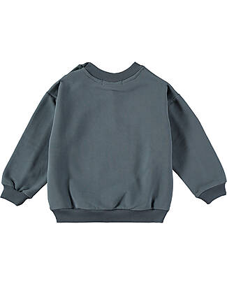 BabyClic Sweatshirt Long Sleeves - Say Cheese - Storm Blue - Organic Cotton Sweatshirts