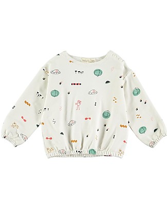 BabyClic Sweatshirt with Buttons - UFO - Elasticated Organic Cotton Sweatshirts